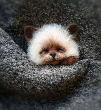 Load image into Gallery viewer, Wool Felt Poke Handmade DIY Material Kit Wool Needle Non Finished Cat Fox Raccoon Animal Brooch Plush Doll Women Bag Pendant