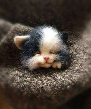 Load image into Gallery viewer, Wool Felt Poke Handmade DIY Material Kit Wool Needle Non Finished Cat Fox Raccoon Animal Brooch Plush Doll Women Bag Pendant