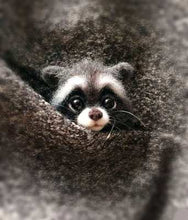 Load image into Gallery viewer, Wool Felt Poke Handmade DIY Material Kit Wool Needle Non Finished Cat Fox Raccoon Animal Brooch Plush Doll Women Bag Pendant